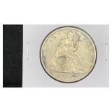 1857 AU Seated Liberty Half Dollar