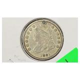 1831 Bust Dime w AU Details w Small Hole