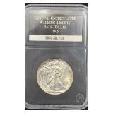 1945 BU Walking Liberty Half Dollar