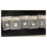 (5) 2010S Silver Nat.Parks Quarters PCGS PF69