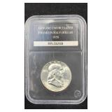 1958 BU Franklin Silver Half Dollar