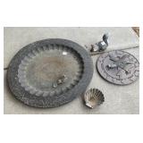 Cast Metal Dragonfly Sundial w/garden accessories