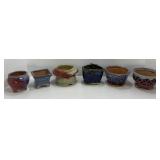 Six Glazed Ceramic Bonsai Pots