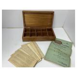 Wooden Storage Box with 1925 Paper Ephemera