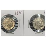 1913 T1, 1936 Buffalo Nickels better grades