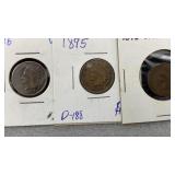 1876, 1895, 1896 Indian (3) Cents