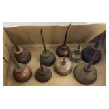 Vintage Metal Oil Cans in Box