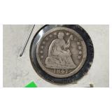 1847 Silver Seated Liberty Half Dime