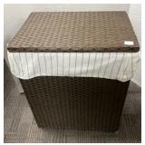 Woven Brown Storage Hamper with Fabric Liner