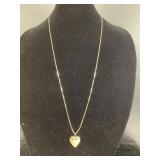 14KT Yellow Gold 30-Inch Necklace with Heart Locke