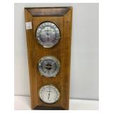 Verichron Wood Panel Thermometer, Barometer, and H