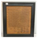 Framed Declaration of Independence Facsimile