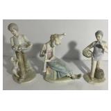 Three Glazed Ceramic Figurines