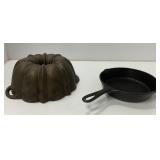 Cast Iron Bundt Pan and Lodge Skillet