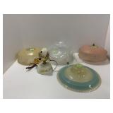 Glass Ceiling Light Shades and Small Lamp