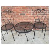 Black Metal Mesh Bistro Set