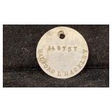 World War 1 Dog Tag, Halford L Hackley, Truckee,