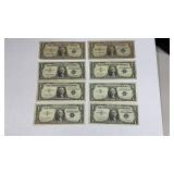 Currency (8) 1957 $1 Silver Certificate Notes