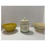 Three Ceramic Kitchenware Pieces