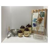 Kitchenware Set with Hanging Glass Rack