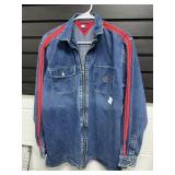 Tommy Hilfiger Denim Jacket With Red Stripes, Size