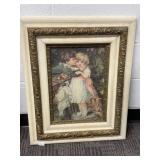 Framed Print Depicting Children With Dog, 27x21