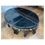 38x26 Partitioned Asian Style Table with Carved De