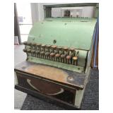 Vintage Manual Cash Register with Green Finish