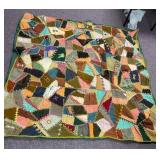 Handmade 57x54 Patchwork Quilt With Embroidery