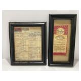 Framed Culver Sales Documents and Food Chopper Adv