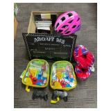 Items Including Backpacks, Helmet, and Games