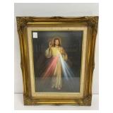 Framed Jesus Portrait Print, 17x21 Inches