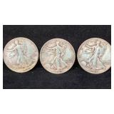 1943-PDS Silver Walking Liberty Half Dollars