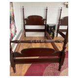 Wooden Four-Poster Twin Bed Frame