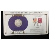 1901-O Silver Morgan Dollar w/ Stamps & Facts for