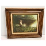 Oil on Canvas of Girl by a Pond, 20x23