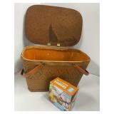 Wicker Picnic Basket with Salt and Pepper Shakers