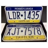 Pennsylvania License Plates (2), Standard and Trai