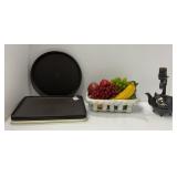 Decorative Items with Lamp and Fruit Basket