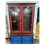 Two-Piece Wooden Gun Cabinet With Storage