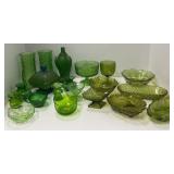 Green Glassware in Various Designs