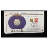 1888 Silver Morgan Dollar w/ Stamps & Facts for