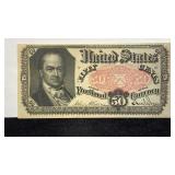 Currency US Fractional Fifty Cents Note Fifth
