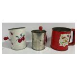 Three Metal Flour Sifters