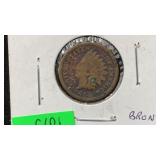 1864 Bz Indian Cent, major rotation die
