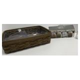 Wicker Basket with Insert and Glass Storage Jars