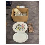Dinnerware, Turkey Platter, and Miniature Clock