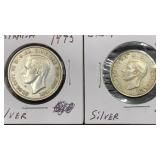 1943 Australia Florin, 1945 Great Britain