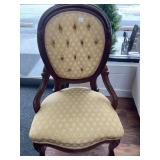 Tufted Golden Upholstered Wood Chair