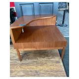 Mid-Century Modern Hardwood End Table, 30x30x24
